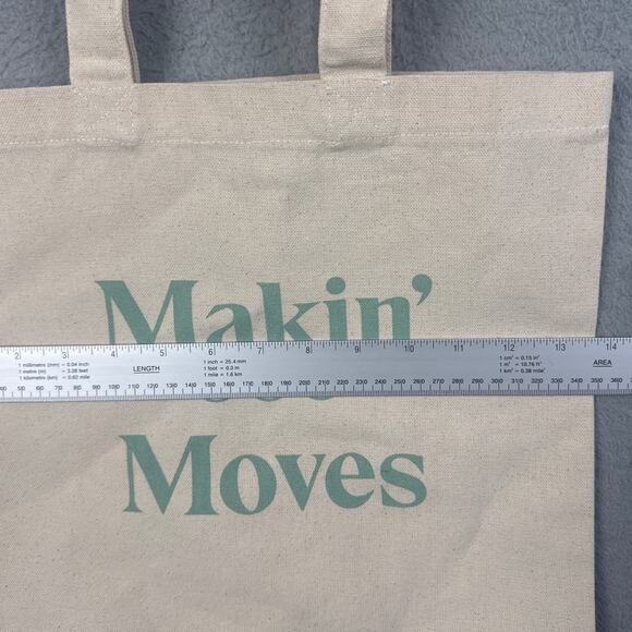 Mate The Label Canvas Tote Bag "Makin' Moves" Logo 14 x 13 Versatile NWOT - Picture 4 of 6